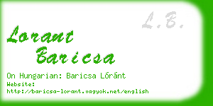 lorant baricsa business card