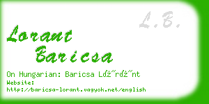lorant baricsa business card